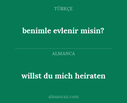 benimle evlenir misin? - willst du mich heiraten