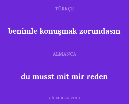 benimle konuşmak zorundasın - du musst mit mir reden