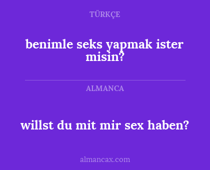 benimle seks yapmak ister misin? - willst du mit mir sex haben?