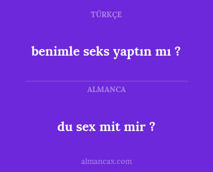 benimle seks yaptın mı ? - du sex mit mir ?