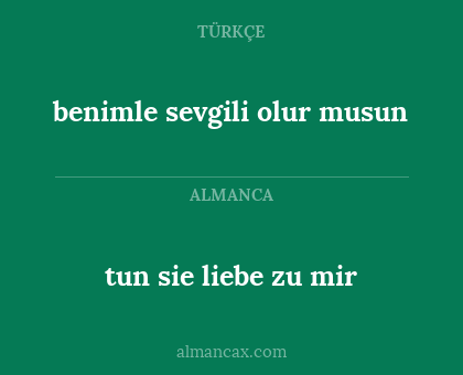 tun sie liebe zu mir - benimle sevgili olur musun