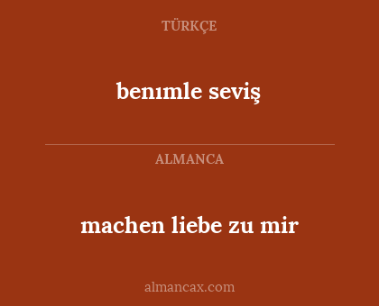 benımle seviş - machen liebe zu mir