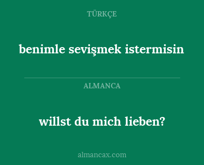 willst du mich lieben? - benimle sevişmek istermisin