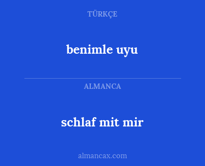 benimle uyu - schlaf mit mir