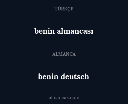 benin deutsch - benin almancası