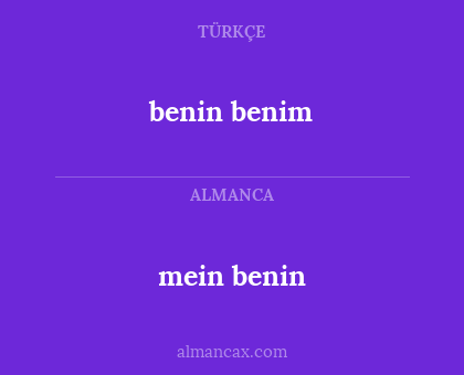 benin benim - mein benin