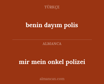 benin dayım polis - mir mein onkel polizei