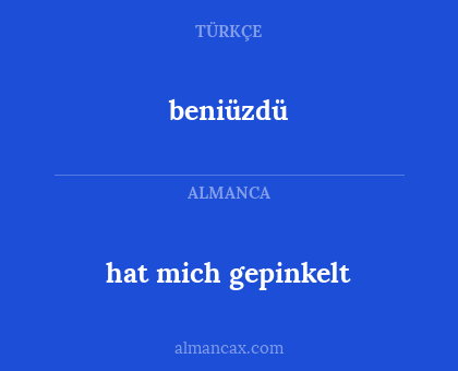 beniüzdü - hat mich gepinkelt