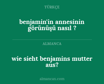 wie sieht benjamins mutter aus? - benjamin'in annesinin görünüşü nasıl ?