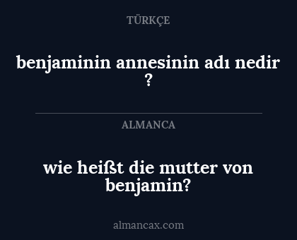 benjaminin annesinin adı nedir ? - wie heißt die mutter von benjamin?