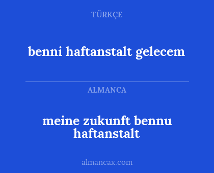 benni haftanstalt gelecem - meine zukunft bennu haftanstalt