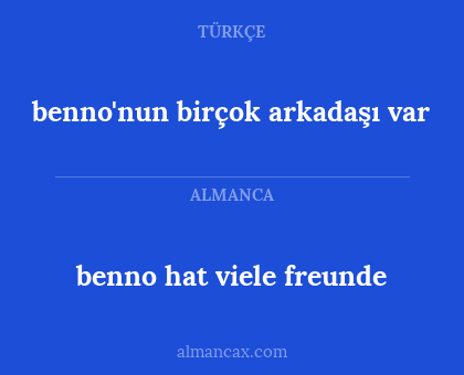 benno hat viele freunde - benno'nun birçok arkadaşı var