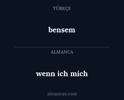 bensem - wenn ich mich