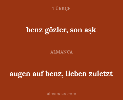benz gözler, son aşk - augen auf benz, lieben zuletzt
