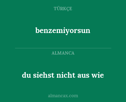 benzemiyorsun - du siehst nicht aus wie