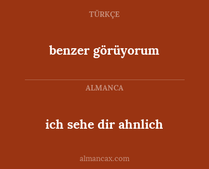 benzer görüyorum - ich sehe dir ahnlich