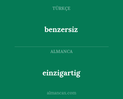 einzigartig - benzersiz
