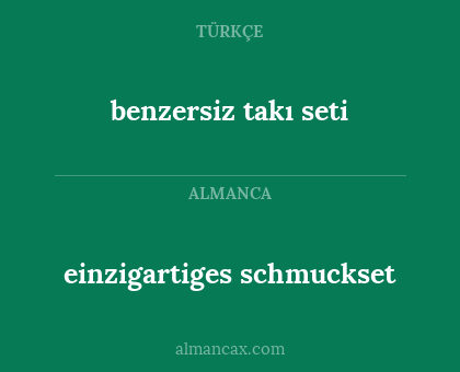 einzigartiges schmuckset - benzersiz takı seti