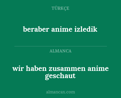 beraber anime izledik - wir haben zusammen anime geschaut