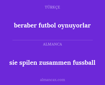 beraber futbol oynuyorlar - sie spilen zusammen fussball