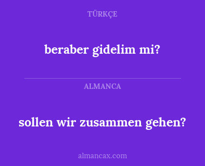 beraber gidelim mi? - sollen wir zusammen gehen?