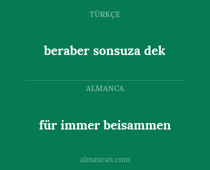 beraber sonsuza dek - für immer beisammen