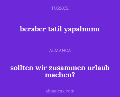 beraber tatil yapalımmı - sollten wir zusammen urlaub machen?