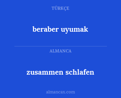 zusammen schlafen - beraber uyumak