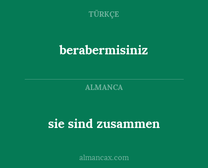 berabermisiniz - sie sind zusammen