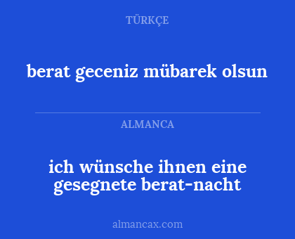 ich wünsche ihnen eine gesegnete berat-nacht - berat geceniz mübarek olsun