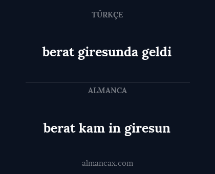 berat giresunda geldi - berat kam in giresun