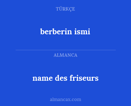 berberin ismi - name des friseurs