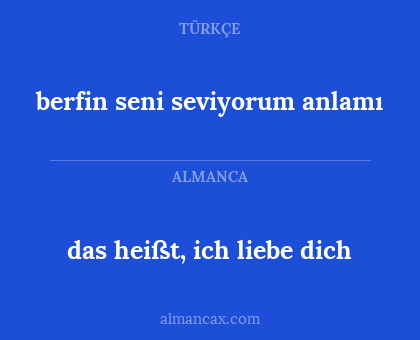 berfin seni seviyorum anlamı - das heißt, ich liebe dich