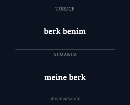 meine berk - berk benim