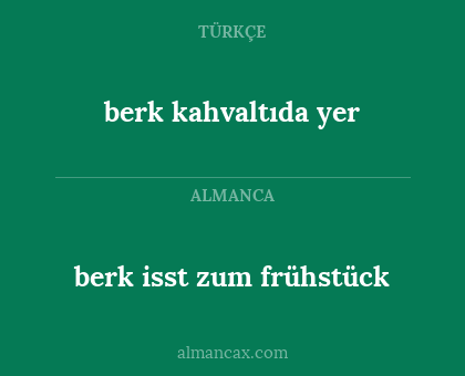 berk isst zum frühstück - berk kahvaltıda yer
