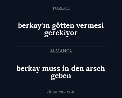 berkay muss in den arsch geben - berkay'ın götten vermesi gerekiyor