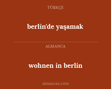 wohnen in berlin - berlin'de yaşamak