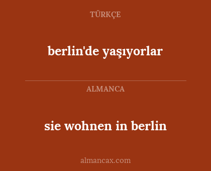 berlin'de yaşıyorlar - sie wohnen in berlin