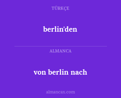 von berlin nach - berlin'den