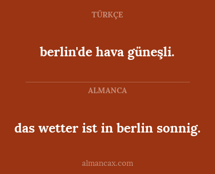 berlin'de hava güneşli. - das wetter ist in berlin sonnig.