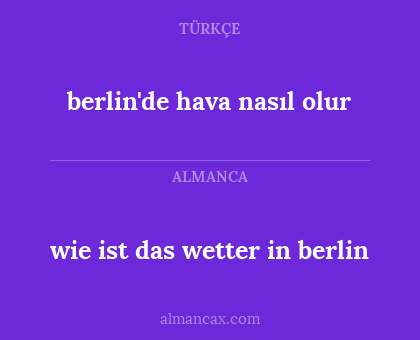 wie ist das wetter in berlin - berlin'de hava nasıl olur