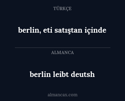 berlin leibt deutsh - berlin, eti satıştan içinde