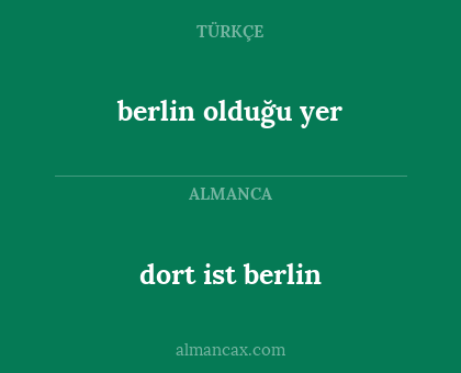 dort ist berlin - berlin olduğu yer