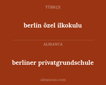 berliner privatgrundschule - berlin özel ilkokulu