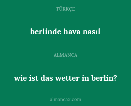 berlinde hava nasıl - wie ist das wetter in berlin?