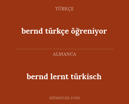 bernd lernt türkisch - bernd türkçe öğreniyor