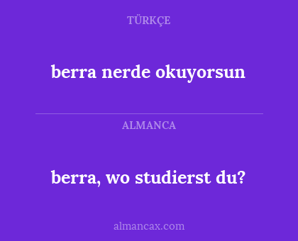 berra nerde okuyorsun - berra, wo studierst du?
