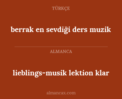 lieblings-musik lektion klar - berrak en sevdiği ders muzik