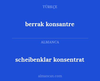 scheibenklar konsentrat - berrak konsantre