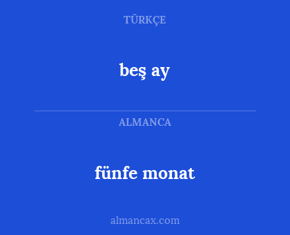 fünfe monat - beş ay